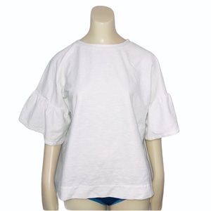 Vineyard vines body ruffle sleeve top cotton S